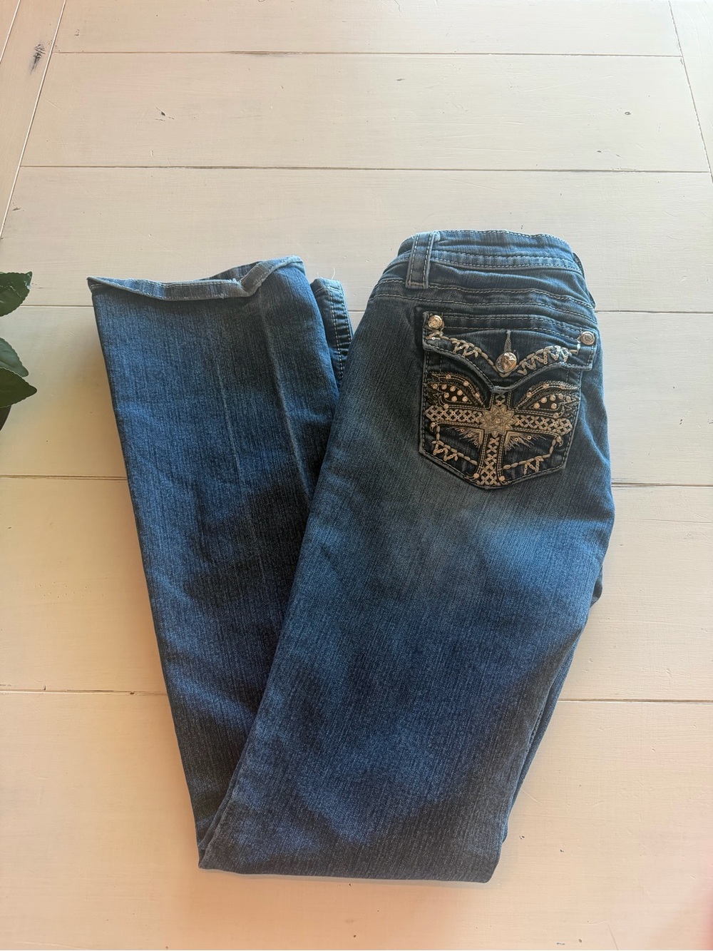Miss Me Womens Bootcut Jeans Size 30 Y2K 90s Western Embellished Stitching